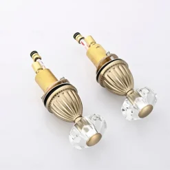 Basin Faucet Antique Bronze Bathroom Sink Faucet 3 Hole Widespread Gold Basin Mixer Hot and Cold Water Tap