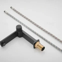 Basin Sink Mixer Taps, Bathroom Sink Faucet Single Handle One Hole Deck Mounted Vessel Water Tap with Hot and Cold Hose