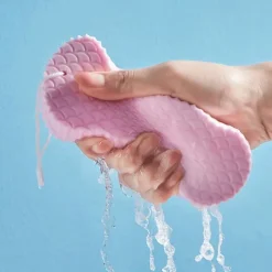 Bath Body Shower Sponge Scrub with Self-adhesive Hook Spa Scrub Exfoliator Dead Skin Remover for Adults Children Elasticity Reusable Shower Brush Skin Cleaner