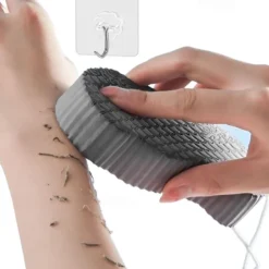 Bath Body Shower Sponge Scrub with Self-adhesive Hook Spa Scrub Exfoliator Dead Skin Remover for Adults Children Elasticity Reusable Shower Brush Skin Cleaner