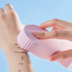 Bath Body Shower Sponge Scrub with Self-adhesive Hook Spa Scrub Exfoliator Dead Skin Remover for Adults Children Elasticity Reusable Shower Brush Skin Cleaner