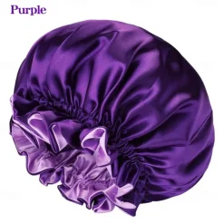 Bath Hat Silk Bonnet for Women Satin Bonnet for Curly Hair Sleep Cap Double Layer Large Silk Hair Bonnet for Black Women Natural Hair