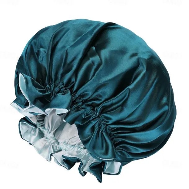 Bath Hat Silk Bonnet for Women Satin Bonnet for Curly Hair Sleep Cap Double Layer Large Silk Hair Bonnet for Black Women Natural Hair