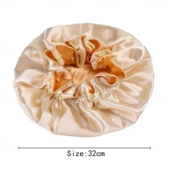 Bath Hat Silk Bonnet for Women Satin Bonnet for Curly Hair Sleep Cap Double Layer Large Silk Hair Bonnet for Black Women Natural Hair