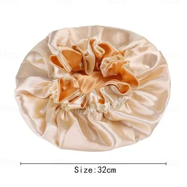 Bath Hat Silk Bonnet for Women Satin Bonnet for Curly Hair Sleep Cap Double Layer Large Silk Hair Bonnet for Black Women Natural Hair