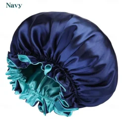 Bath Hat Silk Bonnet for Women Satin Bonnet for Curly Hair Sleep Cap Double Layer Large Silk Hair Bonnet for Black Women Natural Hair