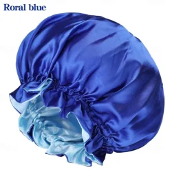 Bath Hat Silk Bonnet for Women Satin Bonnet for Curly Hair Sleep Cap Double Layer Large Silk Hair Bonnet for Black Women Natural Hair