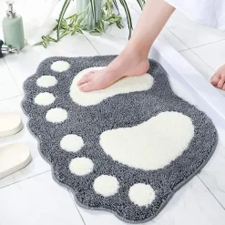 Bath Mat Non-slip Bathroom Rugs Mats Water Absorbent Non-Slip Mat Used in Bathroom, Shower, Room, Etc.Soft Flocking Bath Mat Machine Washable Bath Mat Bathroom Mat