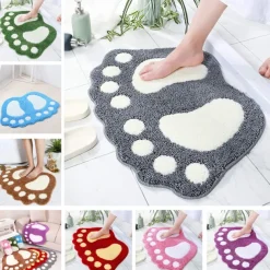 Bath Mat Non-slip Bathroom Rugs Mats Water Absorbent Non-Slip Mat Used in Bathroom, Shower, Room, Etc.Soft Flocking Bath Mat Machine Washable Bath Mat Bathroom Mat