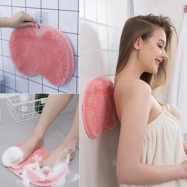 Bath Mat Non-slip Remove Dead Skin Lazy People Rub Back Artifact Silicone Shower Foot Scrubber Back Brush Bathroom Massager Clean