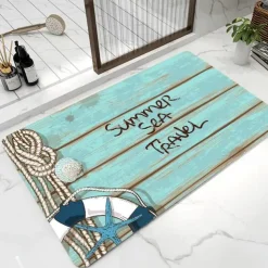 Bath Mat Non-slip Rug-Rubber Quick Dry Super Absorbent Thin Bathroom Rugs Fit Under Door-Washable Bathroom Floor Mats-Shower Rug for in Front of Bathtub Shower Room Sink