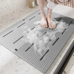 Bath Mat Non-slipp Bathroom Mat Safety Shower Bath Mat Plastic Massage Pad Bathroom Carpet Floor Drainage Suction Cup Bath Mat