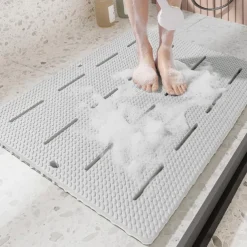 Bath Mat Non-slipp Bathroom Mat Safety Shower Bath Mat Plastic Massage Pad Bathroom Carpet Floor Drainage Suction Cup Bath Mat