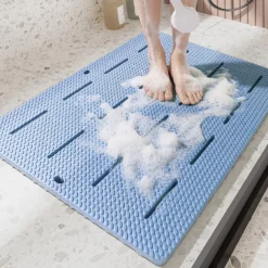 Bath Mat Non-slipp Bathroom Mat Safety Shower Bath Mat Plastic Massage Pad Bathroom Carpet Floor Drainage Suction Cup Bath Mat