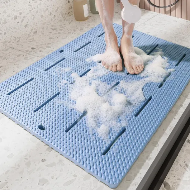Bath Mat Non-slipp Bathroom Mat Safety Shower Bath Mat Plastic Massage Pad Bathroom Carpet Floor Drainage Suction Cup Bath Mat