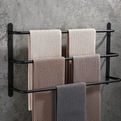 Bath Towel Bars, 3-Tiers Ladder Towel Rails Wall Mounted, Towel Bar Multifunction Contemporary Stainless Steel Bathroom Wall Mounted