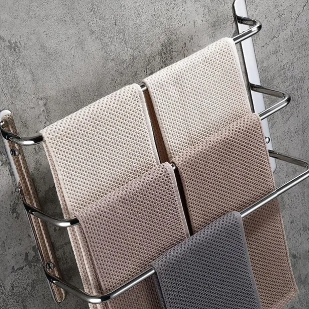 Bath Towel Bars, 3-Tiers Ladder Towel Rails Wall Mounted, Towel Bar Multifunction Contemporary Stainless Steel Bathroom Wall Mounted
