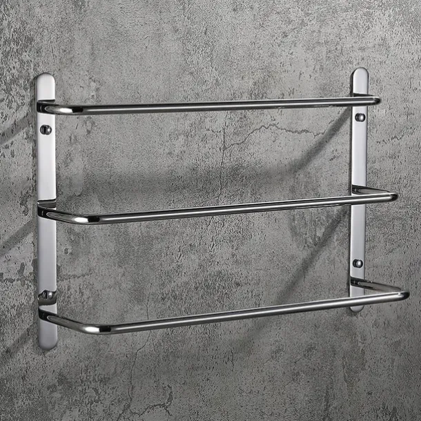 Bath Towel Bars, 3-Tiers Ladder Towel Rails Wall Mounted, Towel Bar Multifunction Contemporary Stainless Steel Bathroom Wall Mounted