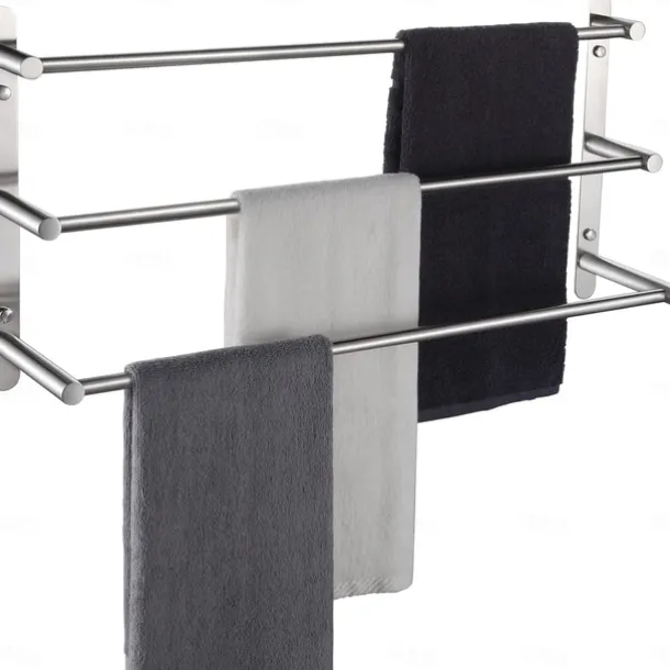Bath Towel Bars, 3-Tiers Ladder Towel Rails Wall Mounted, Towel Bar Multifunction Contemporary Stainless Steel Bathroom Wall Mounted