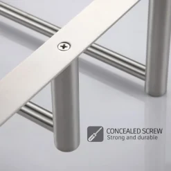 Bath Towel Bars Wall 45/60cm, 3-Tier Mounted Towel RackStainless Steel Towel Bar Storage Shelf for Bathroom Towel Holder Towel Rail Towel Hanger