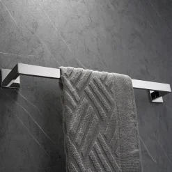 Bath Towel Bar,SUS304 Stainless Steel Towel Rack for Bathroom,Bathroom Accessories Towel Rod Heavy Duty Wall Mounted Towel Holder (Chrome)