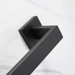 Bath Towel Bar,SUS304 Stainless Steel Towel Rack for Bathroom,Bathroom Accessories Towel Rod Heavy Duty Wall Mounted Towel Holder (Matte Black)