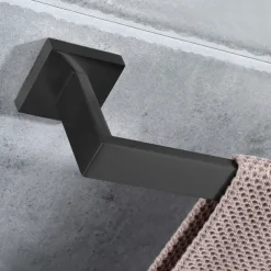 Bath Towel Bar,SUS304 Stainless Steel Towel Rack for Bathroom,Bathroom Accessories Towel Rod Heavy Duty Wall Mounted Towel Holder (Matte Black)