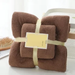 Bath Towels Set for Bathroom,Thick,Soft&Absorbent Fleece Bath Towels,1PC Bath Towel&1PC Hand Towel,Microfiber Quick Dry Bath Towel,Multipurpose Bath Sheets Towels for Bath, Gym and Spa