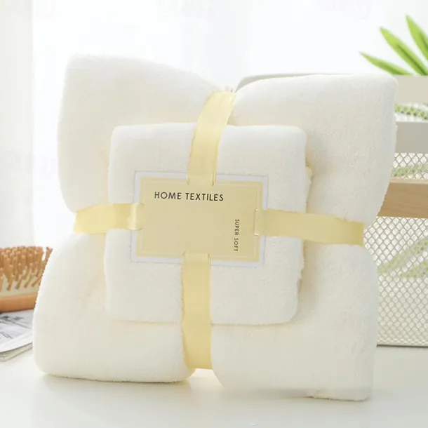 Bath Towels Set for Bathroom,Thick,Soft&Absorbent Fleece Bath Towels,1PC Bath Towel&1PC Hand Towel,Microfiber Quick Dry Bath Towel,Multipurpose Bath Sheets Towels for Bath, Gym and Spa