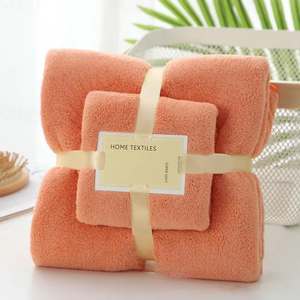 Bath Towels Set for Bathroom,Thick,Soft&Absorbent Fleece Bath Towels,1PC Bath Towel&1PC Hand Towel,Microfiber Quick Dry Bath Towel,Multipurpose Bath Sheets Towels for Bath, Gym and Spa
