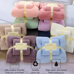 Bath Towels Set for Bathroom,Thick,Soft&Absorbent Fleece Bath Towels,1PC Bath Towel&1PC Hand Towel,Microfiber Quick Dry Bath Towel,Multipurpose Bath Sheets Towels for Bath, Gym and Spa