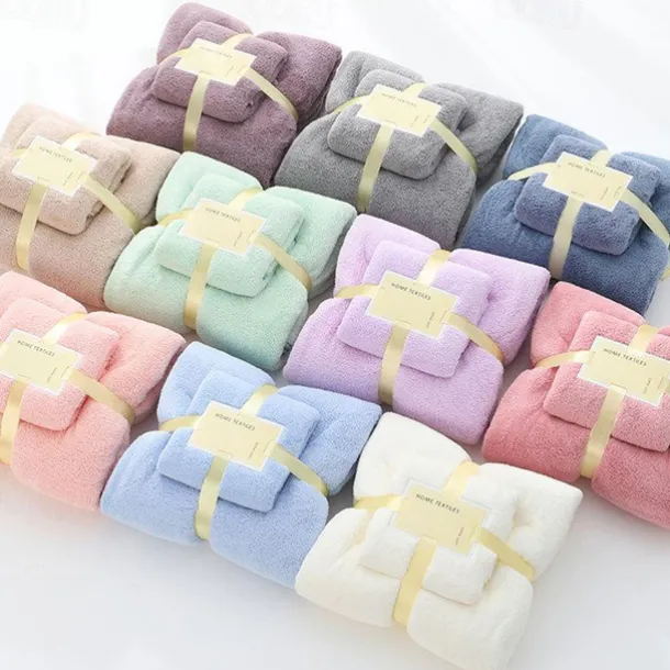 Bath Towels Set for Bathroom,Thick,Soft&Absorbent Fleece Bath Towels,1PC Bath Towel&1PC Hand Towel,Microfiber Quick Dry Bath Towel,Multipurpose Bath Sheets Towels for Bath, Gym and Spa