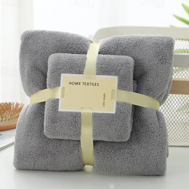 Bath Towels Set for Bathroom,Thick,Soft&Absorbent Fleece Bath Towels,1PC Bath Towel&1PC Hand Towel,Microfiber Quick Dry Bath Towel,Multipurpose Bath Sheets Towels for Bath, Gym and Spa