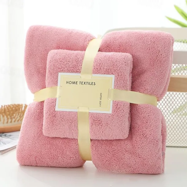 Bath Towels Set for Bathroom,Thick,Soft&Absorbent Fleece Bath Towels,1PC Bath Towel&1PC Hand Towel,Microfiber Quick Dry Bath Towel,Multipurpose Bath Sheets Towels for Bath, Gym and Spa