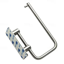 Bathroom Accessories Set Stainless Steel Include Multifunction Paper Holder and Robe Hooks 4pcs Punched-free Matte Black and Brushed Silvery with 3M Strong Viscosity Adhesive