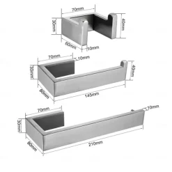 Bathroom Accessory Set 3 Piece Stainless Steel,Wall Mounted Towel Bar,Toilet Paper Holder and Robe Hook,Bathroom Hardware Set(Black/Brushed Nickel)