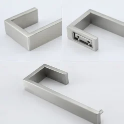 Bathroom Accessory Set 3 Piece Stainless Steel,Wall Mounted Towel Bar,Toilet Paper Holder and Robe Hook,Bathroom Hardware Set(Black/Brushed Nickel)