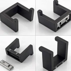 Bathroom Accessory Set 3 Piece Stainless Steel,Wall Mounted Towel Bar,Toilet Paper Holder and Robe Hook,Bathroom Hardware Set(Black/Brushed Nickel)