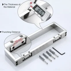 Bathroom Accessory Set 304 Stainless Steel 3-Piece Towel Rack, Towel Ring, Toilet Paper Rack,Bright Silvery