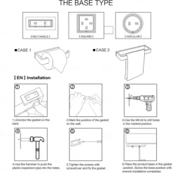 Bathroom Accessory Set 304 Stainless Steel 3-Piece Towel Rack, Towel Ring, Toilet Paper Rack,Bright Silvery