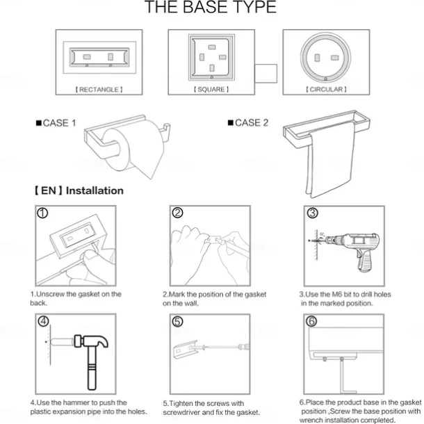 Bathroom Accessory Set 304 Stainless Steel 3-Piece Towel Rack Towel Ring Toilet Paper RackBright Silvery