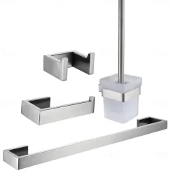 Bathroom Accessory Set / Towel Bar / Toilet Paper Holder New Design / Creative Contemporary / Traditional Stainless Steel / Stainless Steel / Iron / Metal 4pcs Wall Mounted