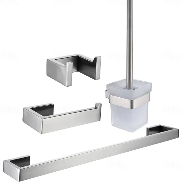 Bathroom Accessory Set / Towel Bar / Toilet Paper Holder New Design / Creative Contemporary / Traditional Stainless Steel / Stainless Steel / Iron / Metal 4pcs Wall Mounted