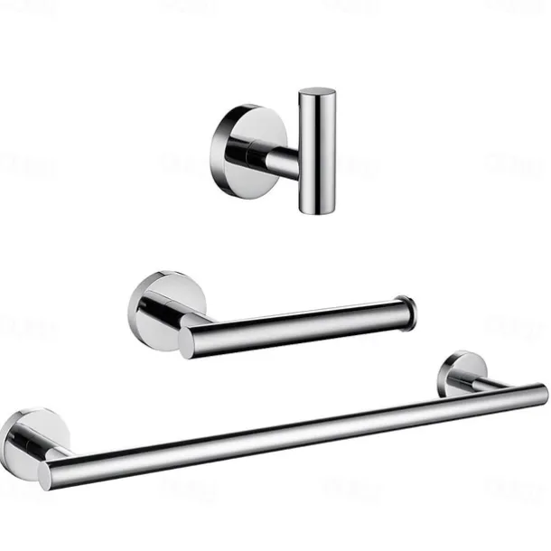 Bathroom Accessory Set / Towel Bar / Toilet Paper Holder New Design / Adorable / Creative Contemporary / Modern Stainless Steel / Low-carbon Steel / Metal 3pcs - Bathroom Wall Mounted