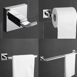 Bathroom Accessory Set Contemporary Brass 4pcs - Hotel bath Toilet Paper Holders / Robe Hook / tower bar Wall Mounted