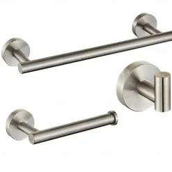 Bathroom Accessory Set Include Towel Bar Toilet Paper Holder and Robe Hook New Design Stainless Steel Wall Mounted
