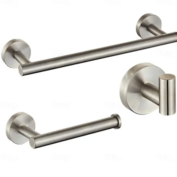 Bathroom Accessory Set Include Towel Bar Toilet Paper Holder and Robe Hook New Design Stainless Steel Wall Mounted