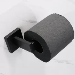 Bathroom Accessory Set New Design Include Robe Hook Toilet Paper Holder and Towel Rack Antique Wall Mounted Matte Black 3pcs