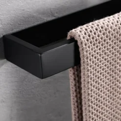 Bathroom Accessory Set, Self-adhesive Matte Black Stainless Steel Hardware Include Robe Hook, Towel Bar, Towel Holder, Toilet Paper Holder,for Home and Hotel