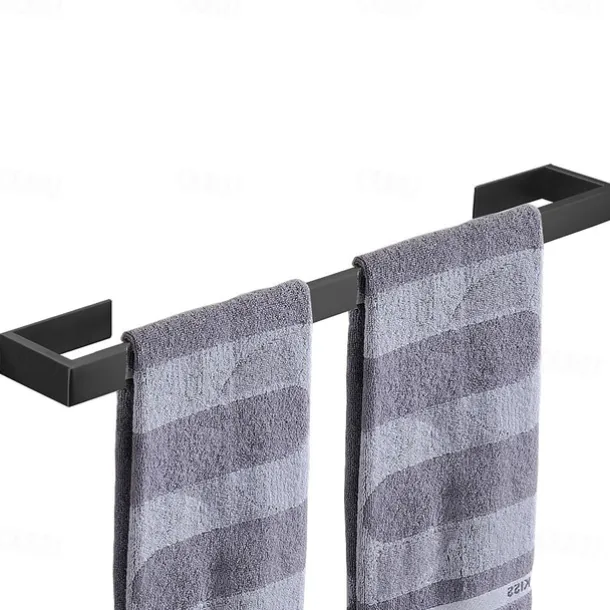 Bathroom Accessory Set, Self-adhesive Matte Black Stainless Steel Hardware Include Robe Hook, Towel Bar, Towel Holder, Toilet Paper Holder,for Home and Hotel